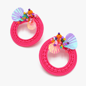 Esther neon pink hoop earring