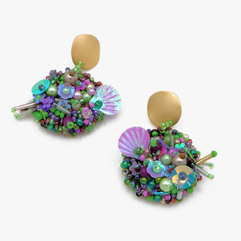 Valentina green and purple earring