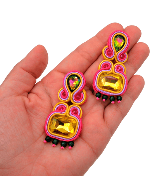 Lisi pink and yellow earring