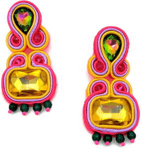 Lisi pink and yellow earring