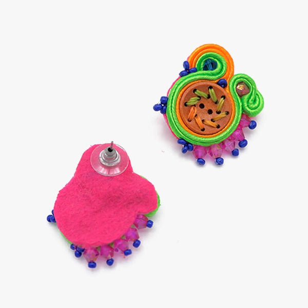 Chock button - Handmade earring by La Camaleonica - La Camaleonica