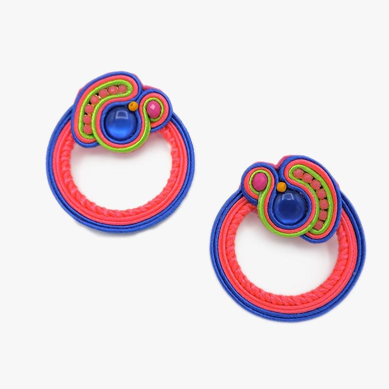 Latina - blue - Handmade hoop earring - La Camaleonica